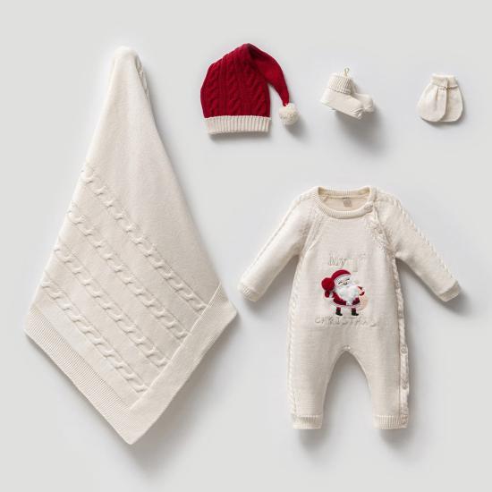 Unisex Premium Krem Triko Christmas 5’li Set